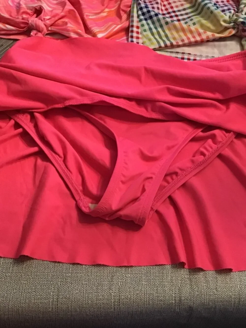 Lands' End Girl's Size 12 Swim Set w/2 Tankini Tops & Matching Swim Skirt